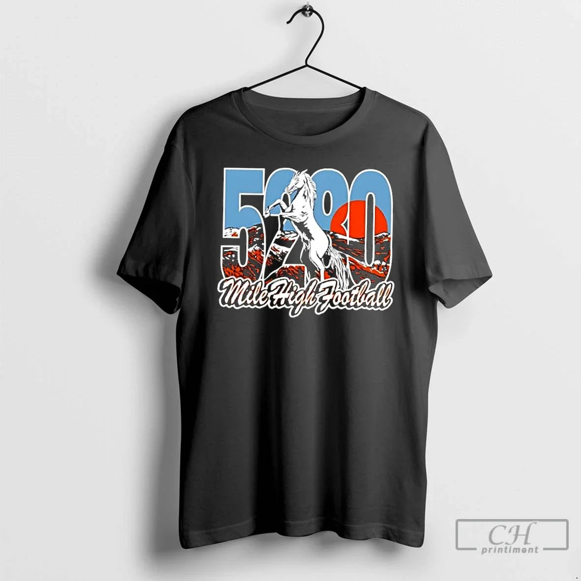 Classic Mile High Football 5280 Horse - Adult & Kids T-Shirts, Sweatshirts & Hoodies apparel design preview 1