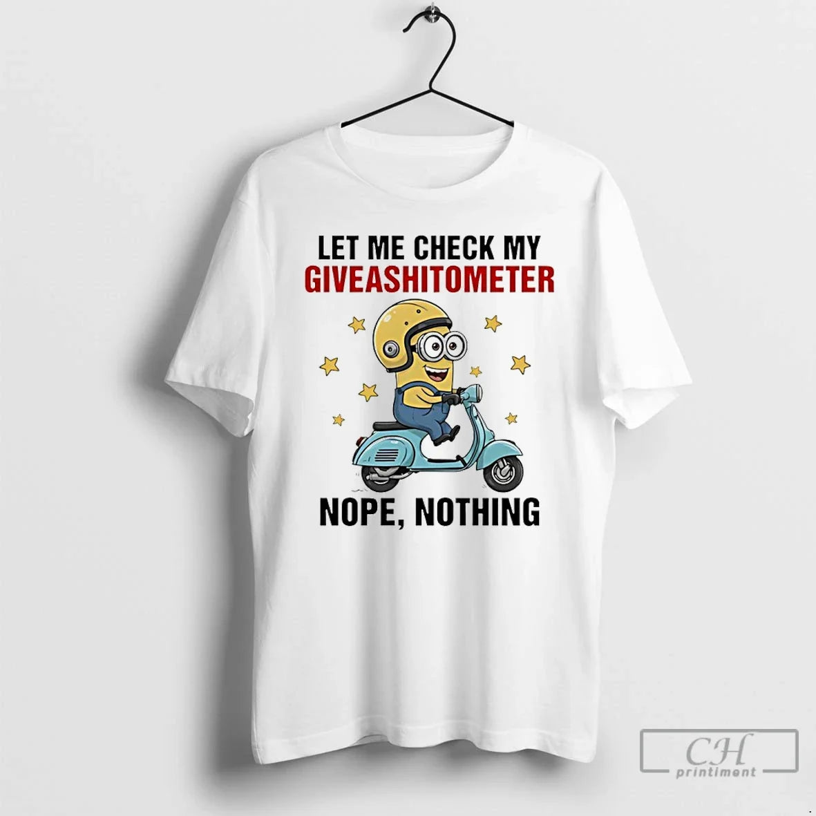 Classic Minion Let Me Check My Giveashitometer Nope - Adult & Kids T-Shirts, Sweatshirts & Hoodies apparel design preview 1