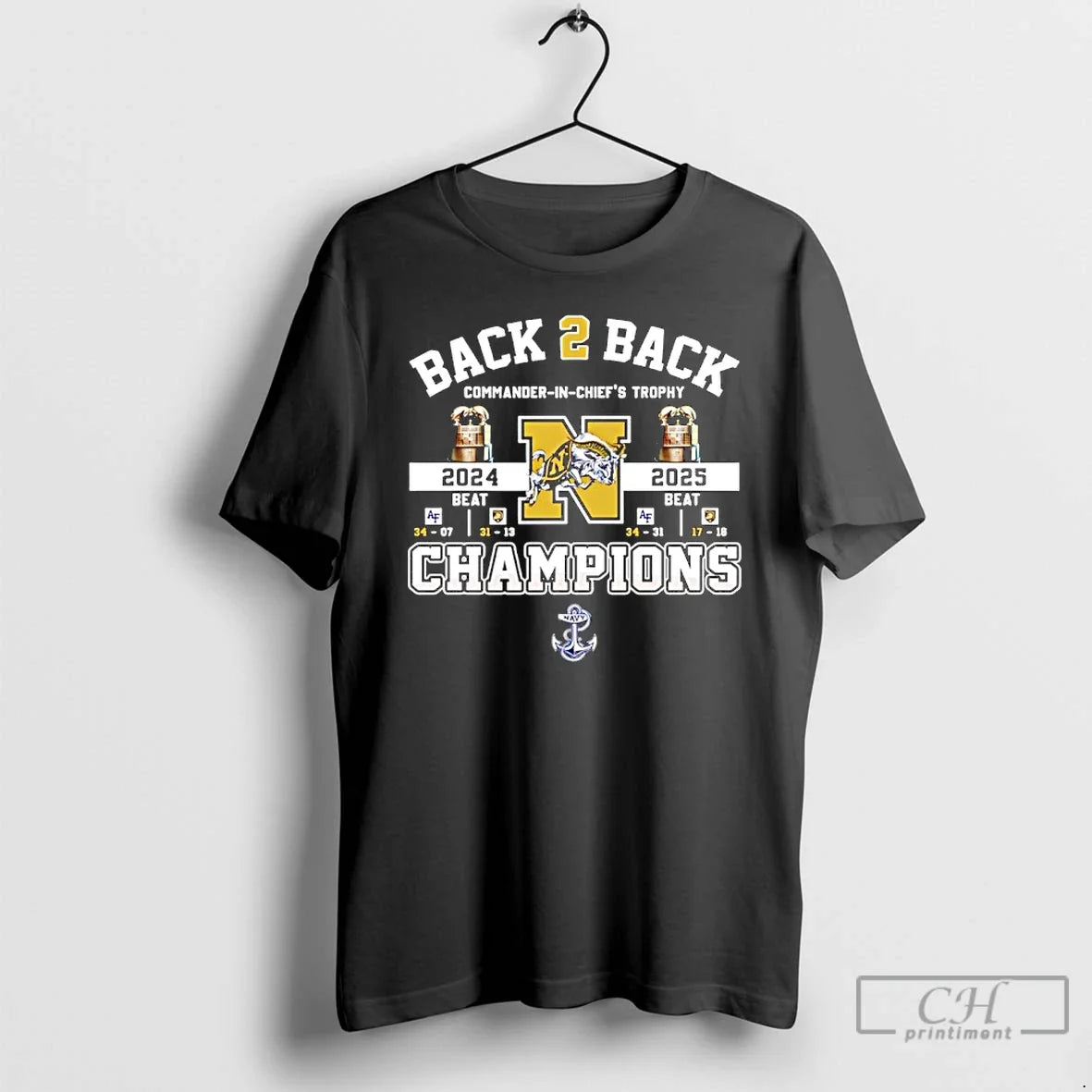 Classic Navy Midshipmen Baack 2 Back Commander In - Adult & Kids T-Shirts, Sweatshirts & Hoodies apparel design preview 1