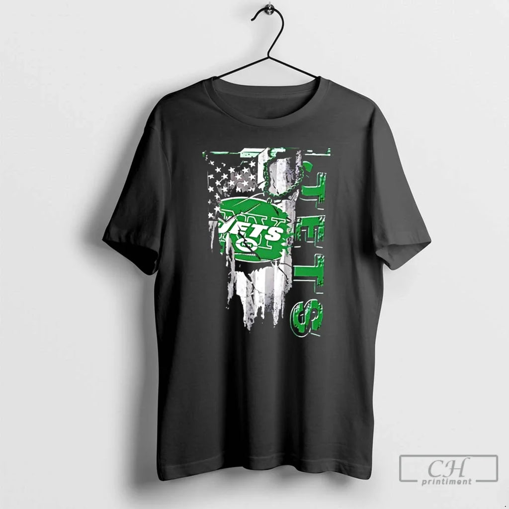 Classic New York Jets Football Battle Shattered Usa - Adult & Kids T-Shirts, Sweatshirts & Hoodies apparel design preview 1