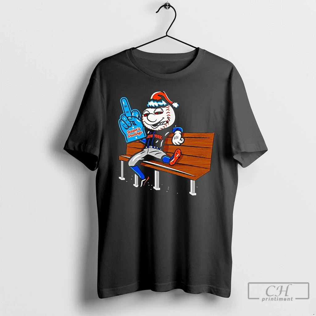 Classic New York Mets Mr Met Seasons Greetings - Adult & Kids T-Shirts, Sweatshirts & Hoodies apparel design preview 1