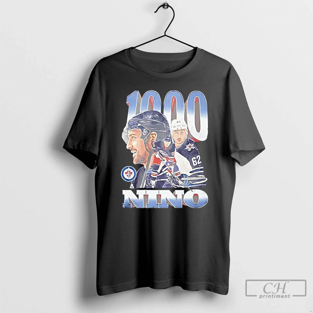 Classic Nino Niederreiter Winnipeg Jets 1000 Games - Adult & Kids T-Shirts, Sweatshirts & Hoodies apparel design preview 1
