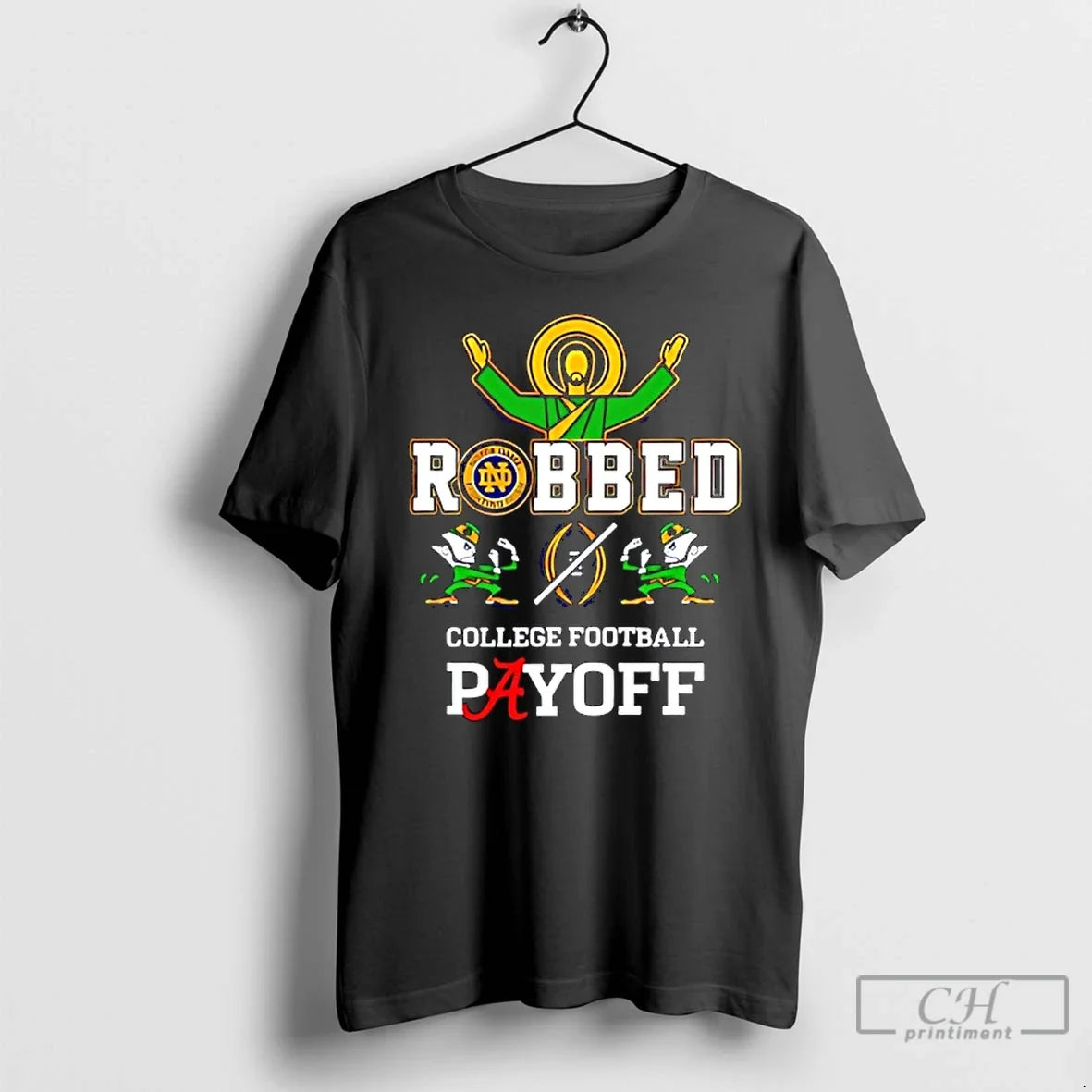 Classic Notre Dame Fighting Irish Jesus Robbed - Adult & Kids T-Shirts, Sweatshirts & Hoodies apparel design preview 1