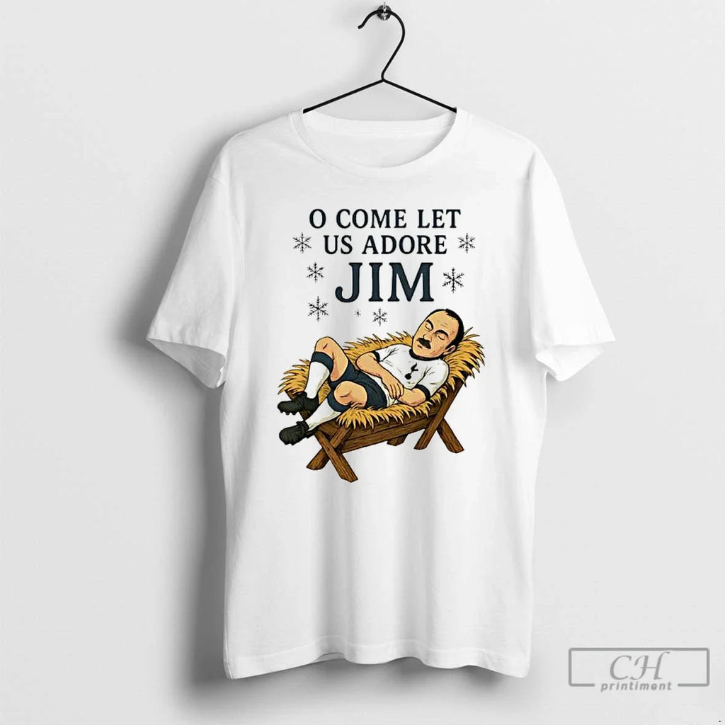 Classic O Come Let Us Adore Jim Spurs Christmas - Adult & Kids T-Shirts, Sweatshirts & Hoodies apparel design preview 1