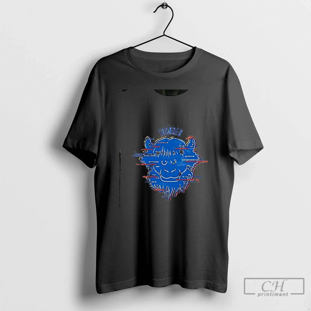 Classic Okc Thunder Rumble Glitch Logo - Adult & Kids T-Shirts, Sweatshirts & Hoodies apparel design preview 1