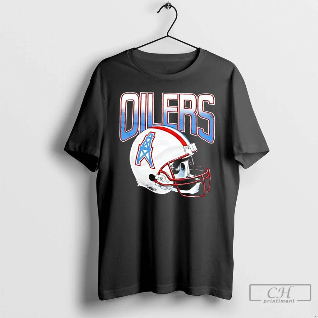 Classic Oilers Football Gradient Helmet - Adult & Kids T-Shirts, Sweatshirts & Hoodies apparel design preview 1
