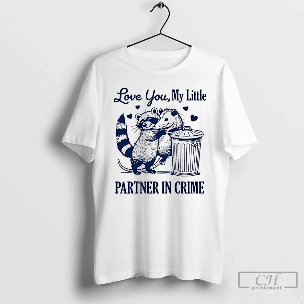 Classic Opossum Love You My Little Partner In Crime - Adult & Kids T-Shirts, Sweatshirts & Hoodies apparel design preview 1