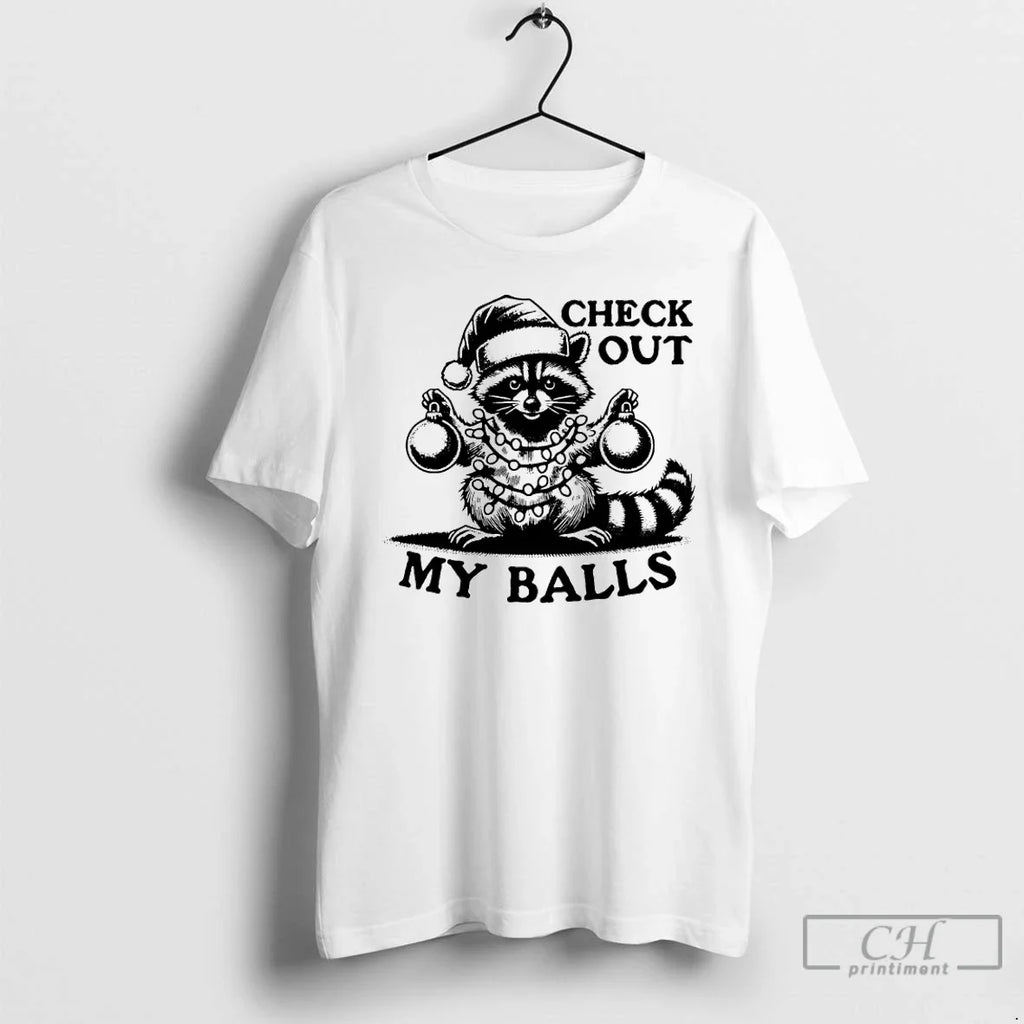 Classic Opossum Santa Check Out My Balls Christmas - Adult & Kids T-Shirts, Sweatshirts & Hoodies apparel design preview 1