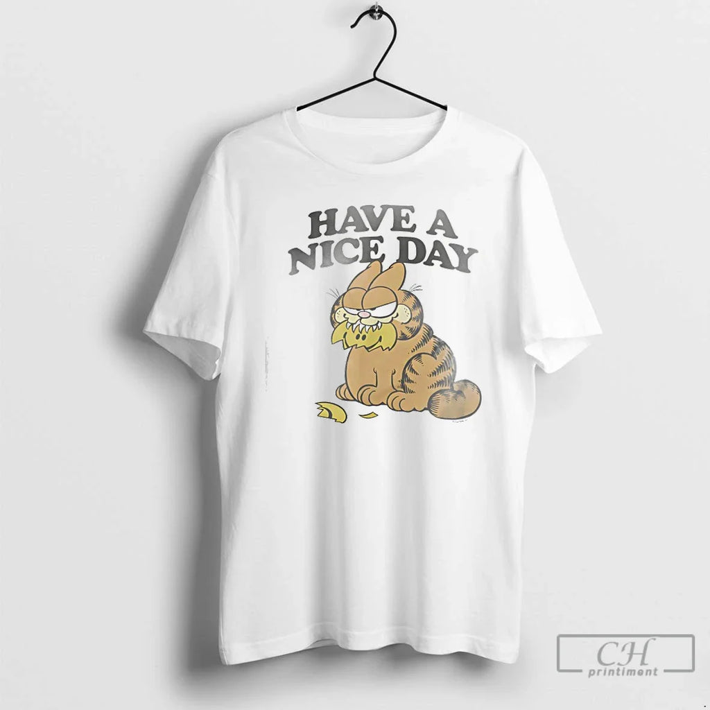 Classic Orange Cat Have A Nice Day Distressed - Adult & Kids T-Shirts, Sweatshirts & Hoodies apparel design preview 1