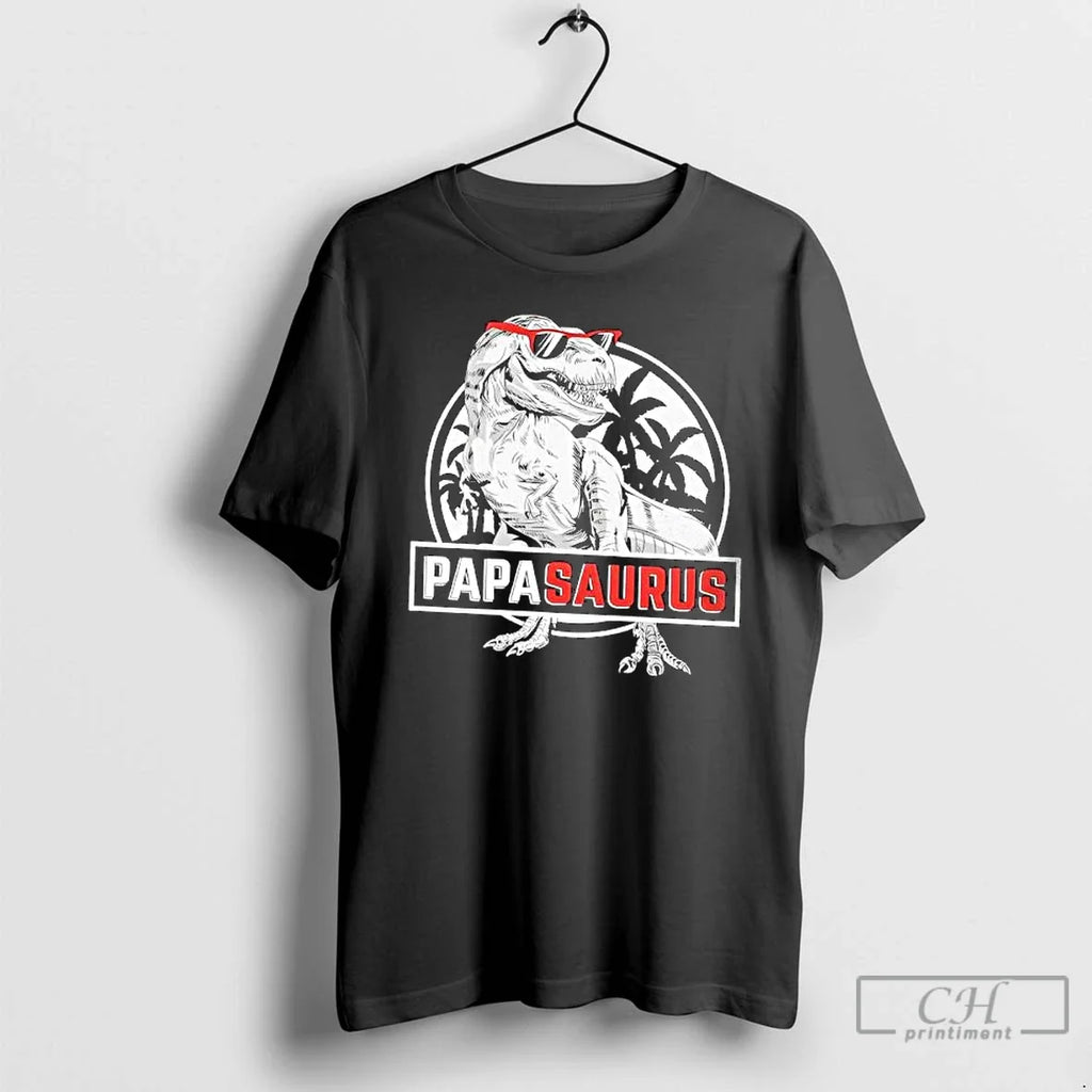 Classic Papasaurus T Rex Dinosaur Dad - Adult & Kids T-Shirts, Sweatshirts & Hoodies apparel design preview 1