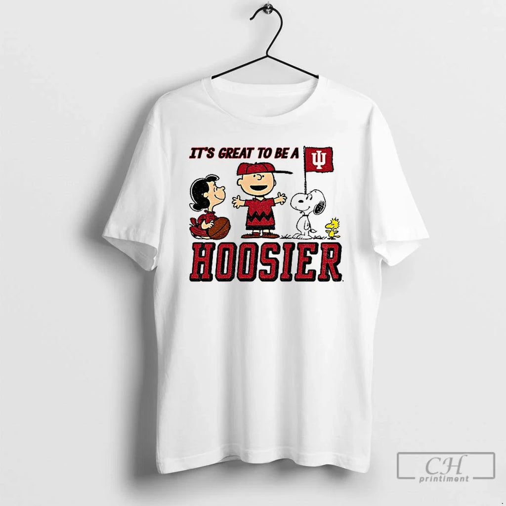 Classic Peanuts X Indiana Hoosier Its Great To Be A - Adult & Kids T-Shirts, Sweatshirts & Hoodies apparel design preview 1