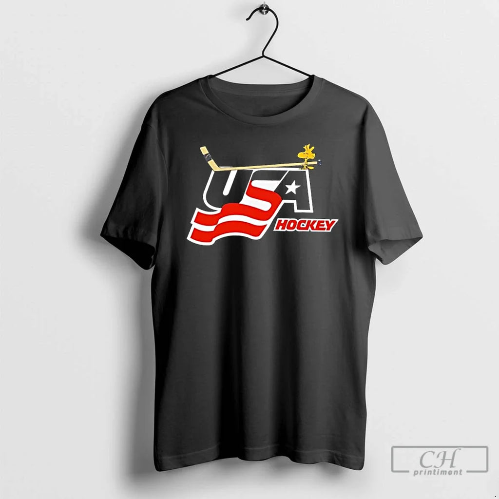 Classic Peanuts X Usa Hockey Woodstock Logo - Adult & Kids T-Shirts, Sweatshirts & Hoodies apparel design preview 1