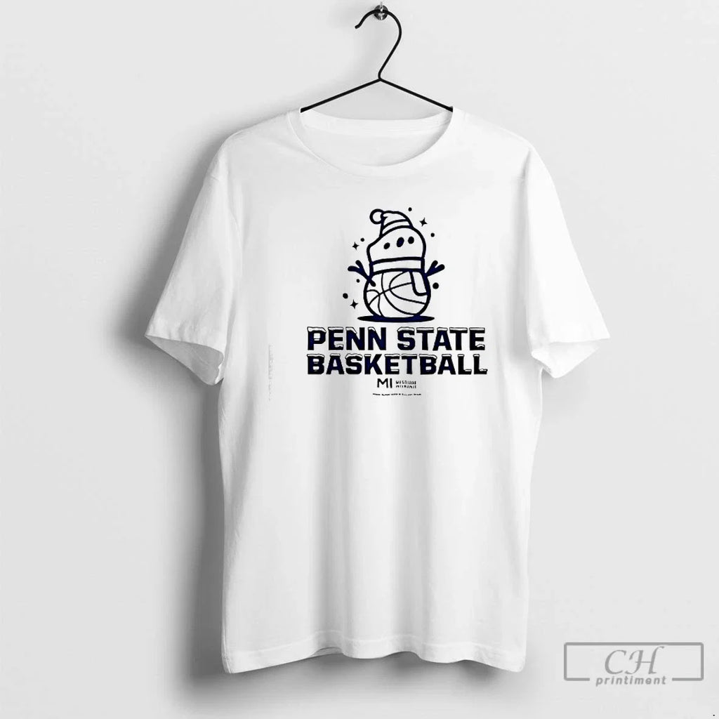 Classic Penn State Basketball Snowman Graphic - Adult & Kids T-Shirts, Sweatshirts & Hoodies apparel design preview 1