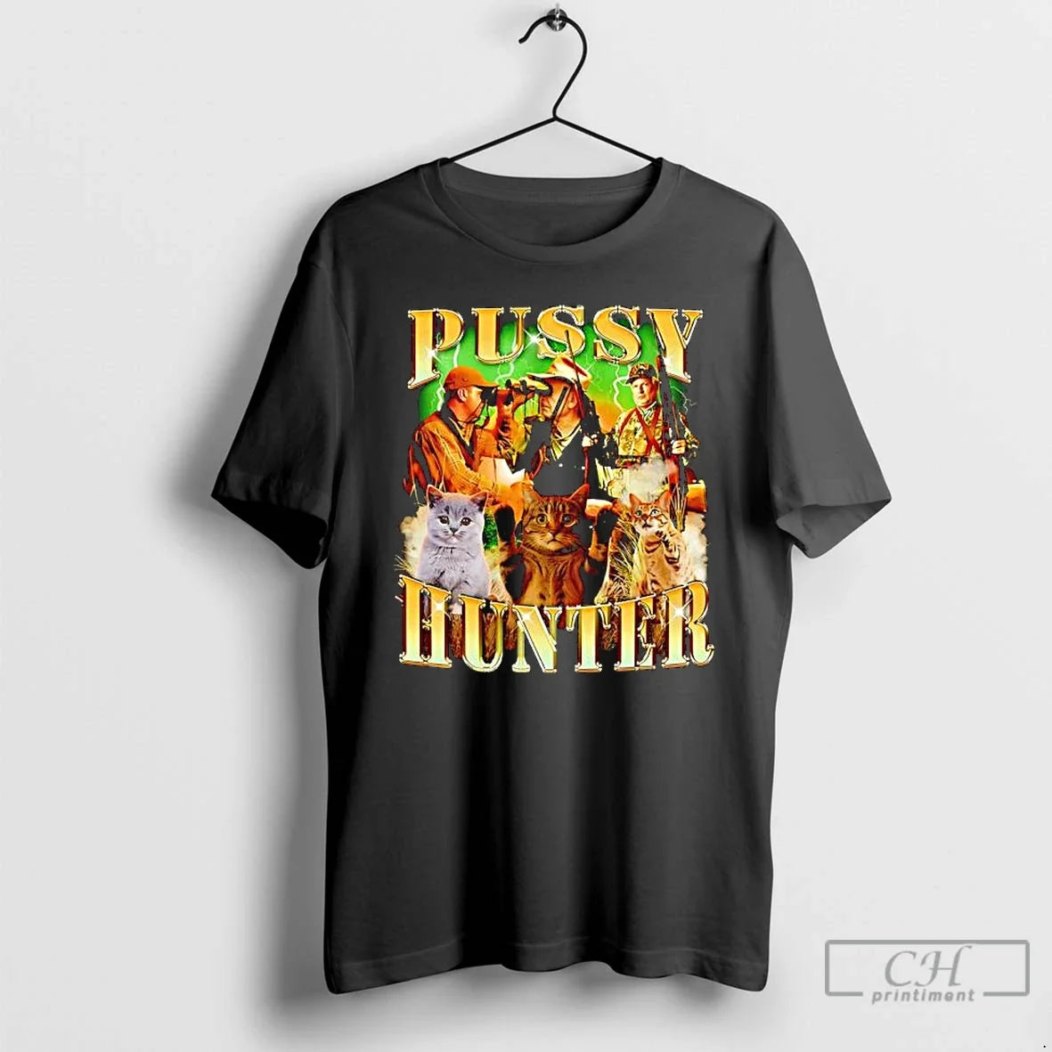 Classic Pussy Hunter Cat Imagery Graphic - Adult & Kids T-Shirts, Sweatshirts & Hoodies apparel design preview 1