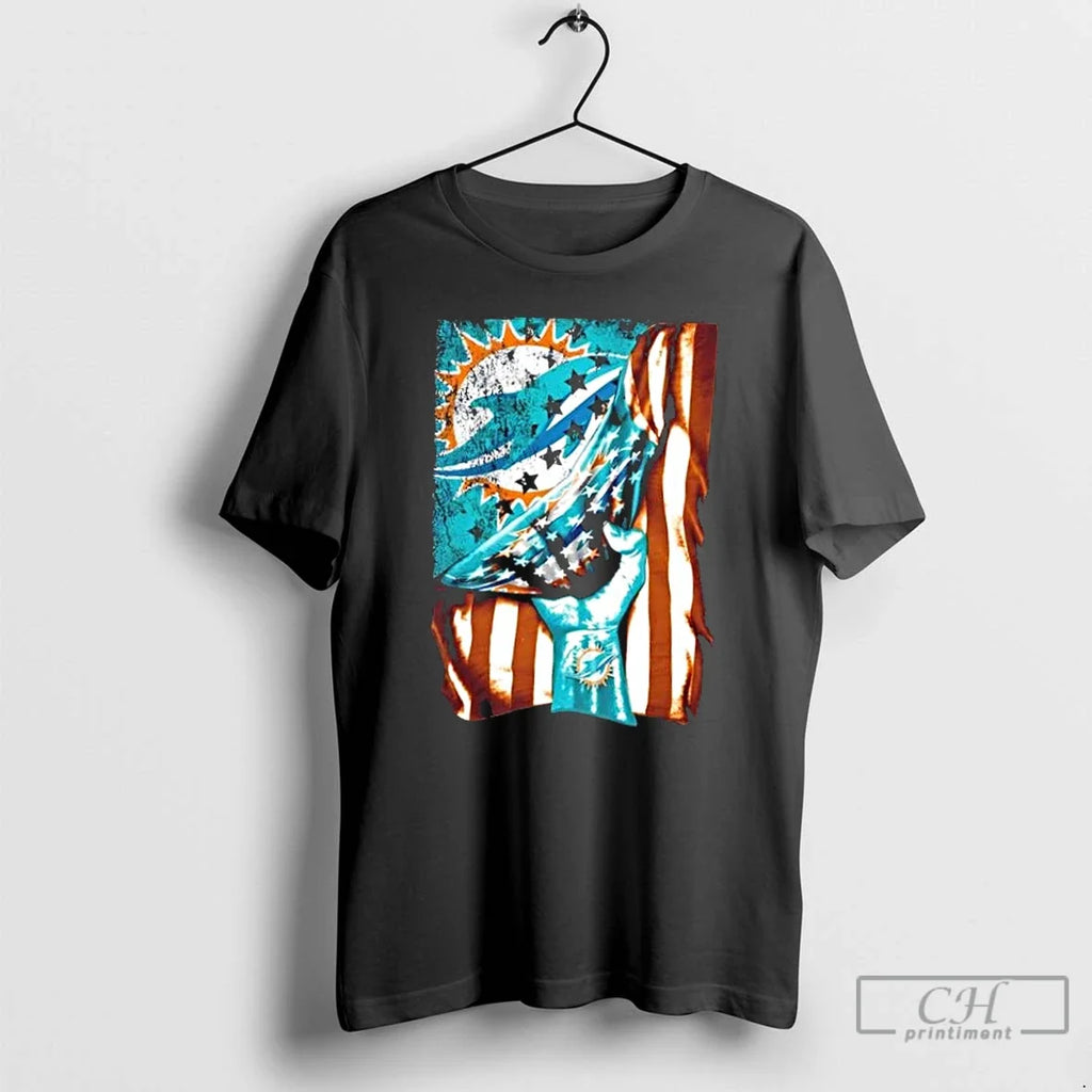 Classic Revealing The Glory Miami Dolphins X Usa Flag - Adult & Kids T-Shirts, Sweatshirts & Hoodies apparel design preview 1