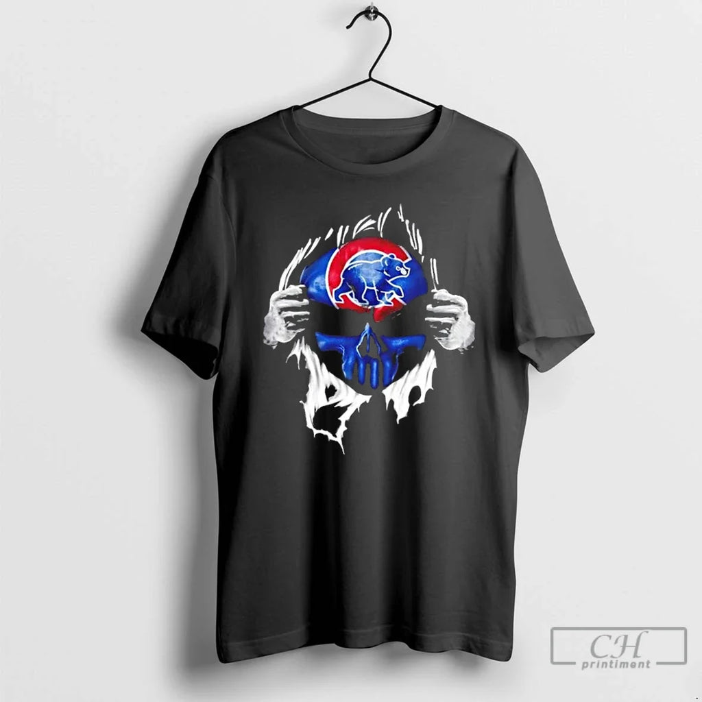 Classic Ripped From The Chest Skull Deep Chicago Cubs - Adult & Kids T-Shirts, Sweatshirts & Hoodies apparel design preview 1