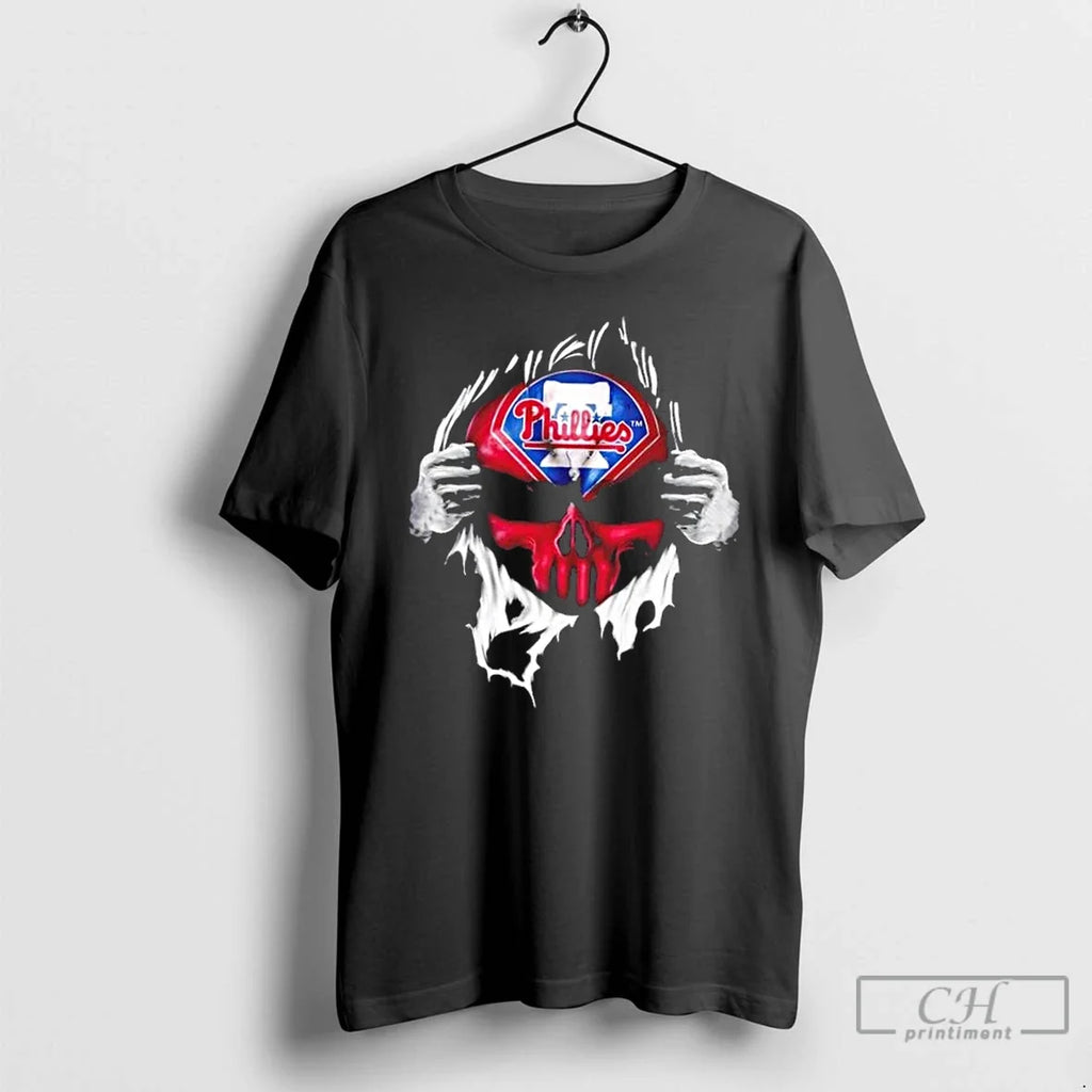 Classic Ripped From The Chest Skull Deep Philadelphia - Adult & Kids T-Shirts, Sweatshirts & Hoodies apparel design preview 1