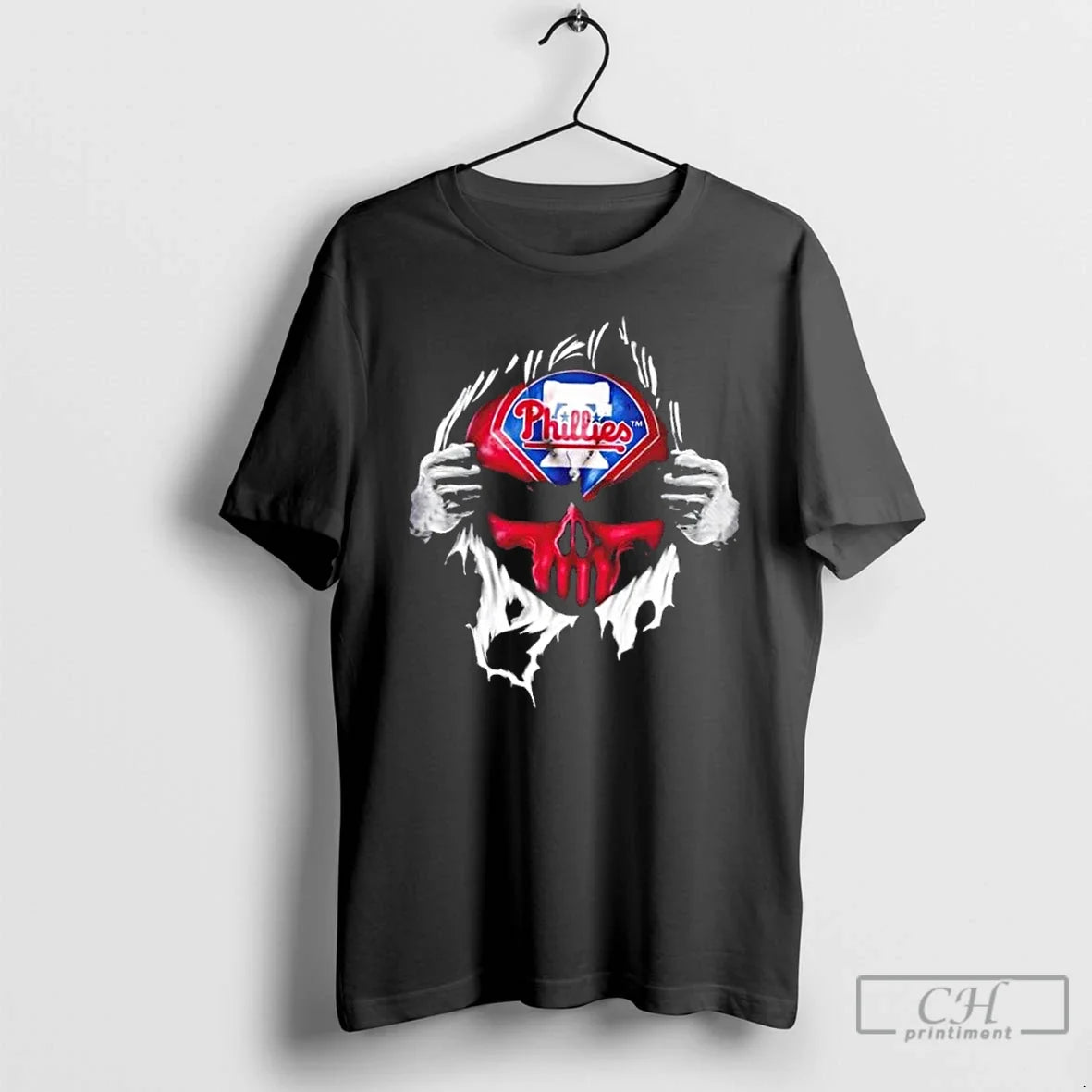 Classic Ripped From The Chest Skull Deep Philadelphia - Adult & Kids T-Shirts, Sweatshirts & Hoodies apparel design preview 1