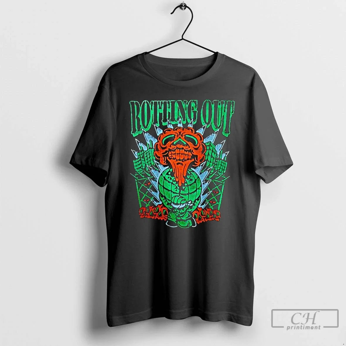 Classic Rotting Out Pumpkin Skull Graphic - Adult & Kids T-Shirts, Sweatshirts & Hoodies apparel design preview 1