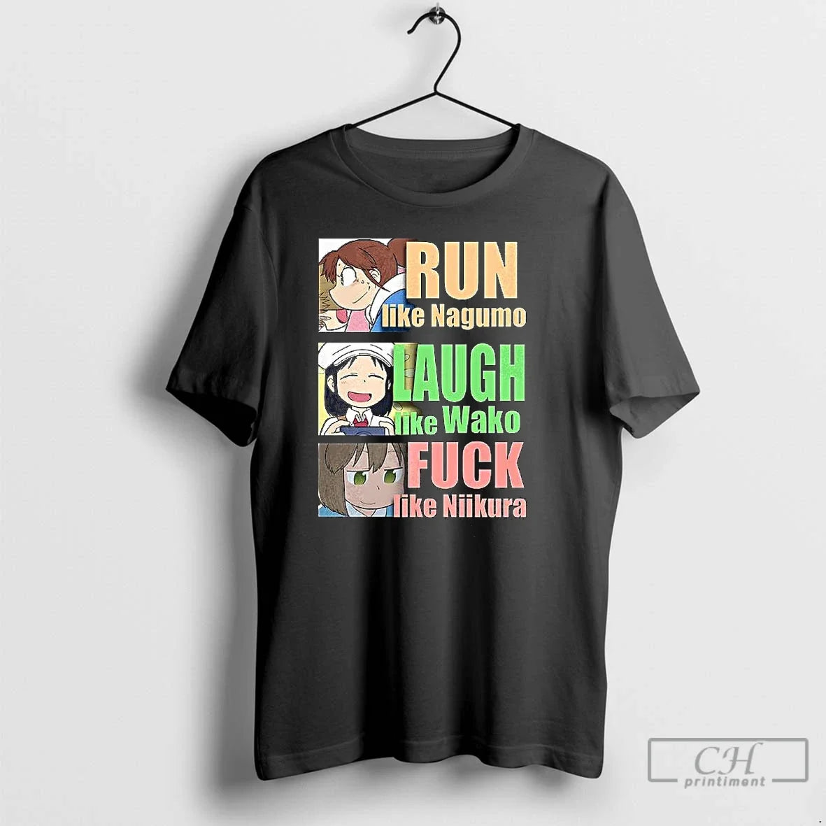 Classic Run Like Nagumo Laugh Wako And Fuck Niikura - Adult & Kids T-Shirts, Sweatshirts & Hoodies apparel design preview 1