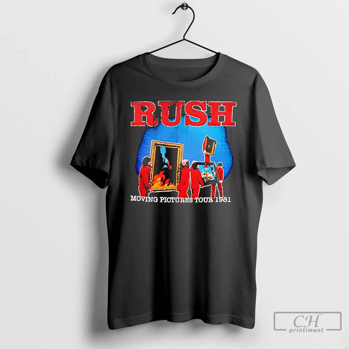 Classic Rush Moving Pictures 1981 Tour - Adult & Kids T-Shirts, Sweatshirts & Hoodies apparel design preview 1