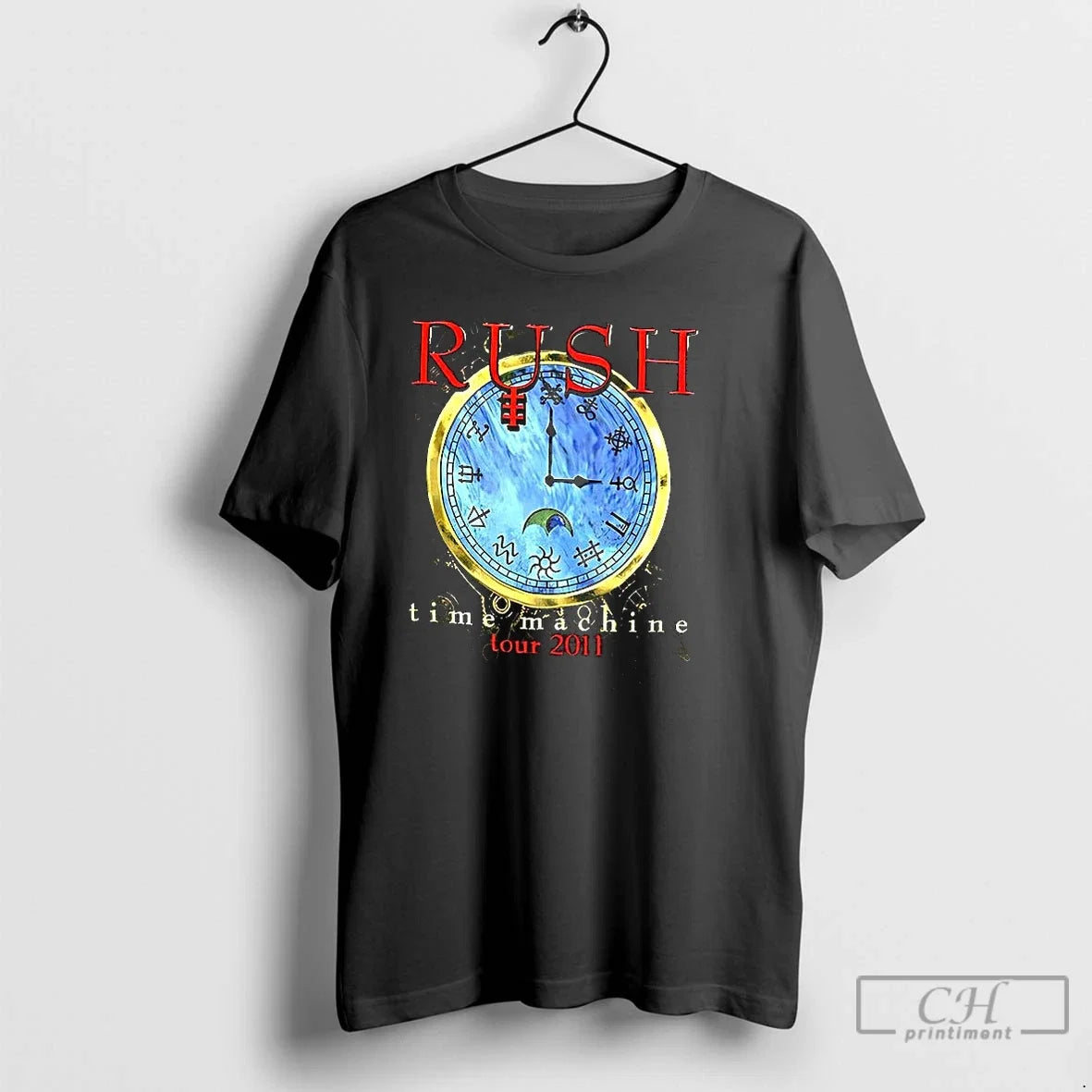 Classic Rush Time Machine Tour 2011 Clock - Adult & Kids T-Shirts, Sweatshirts & Hoodies apparel design preview 1