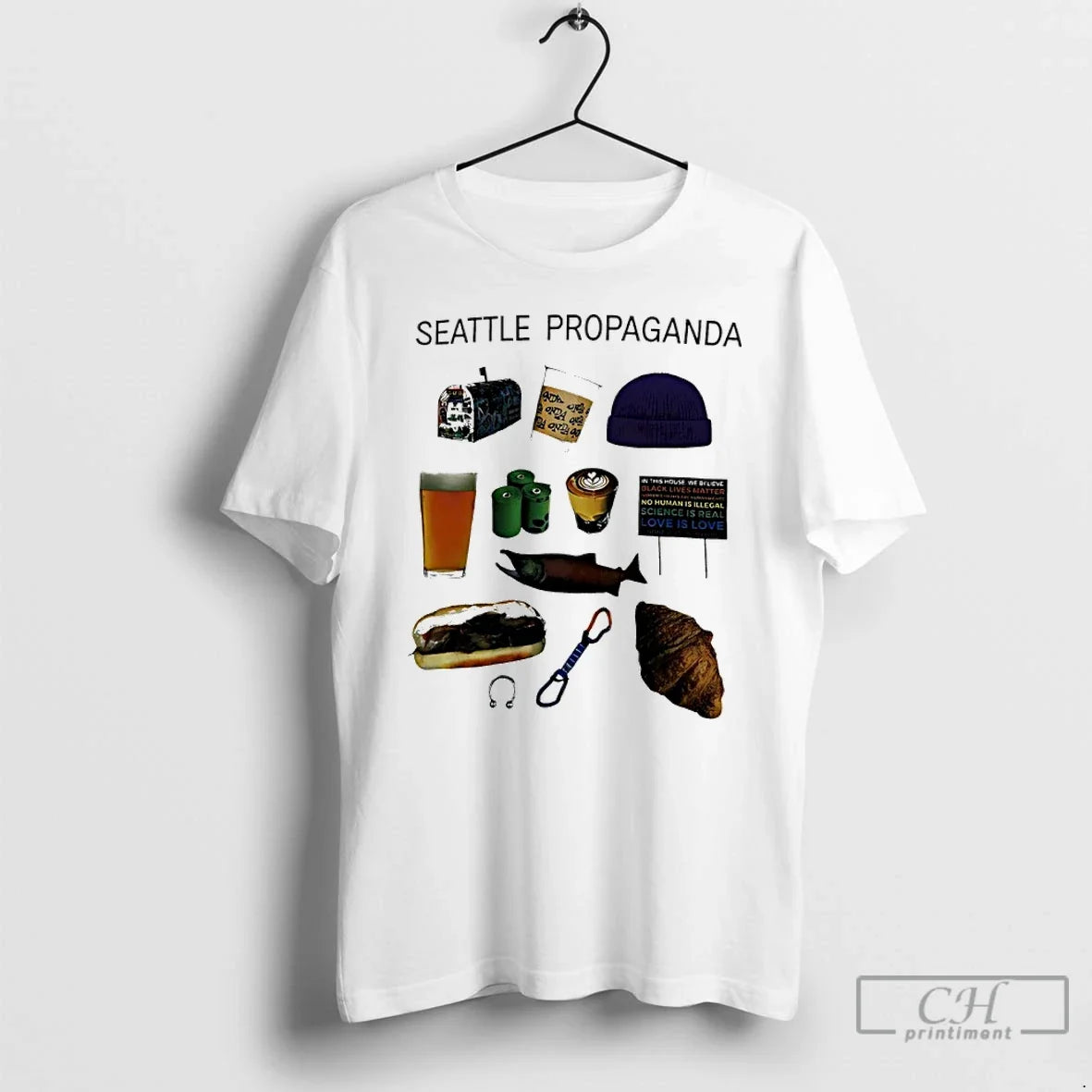 Classic Seattle Propaganda - Adult & Kids T-Shirts, Sweatshirts & Hoodies apparel design preview 1