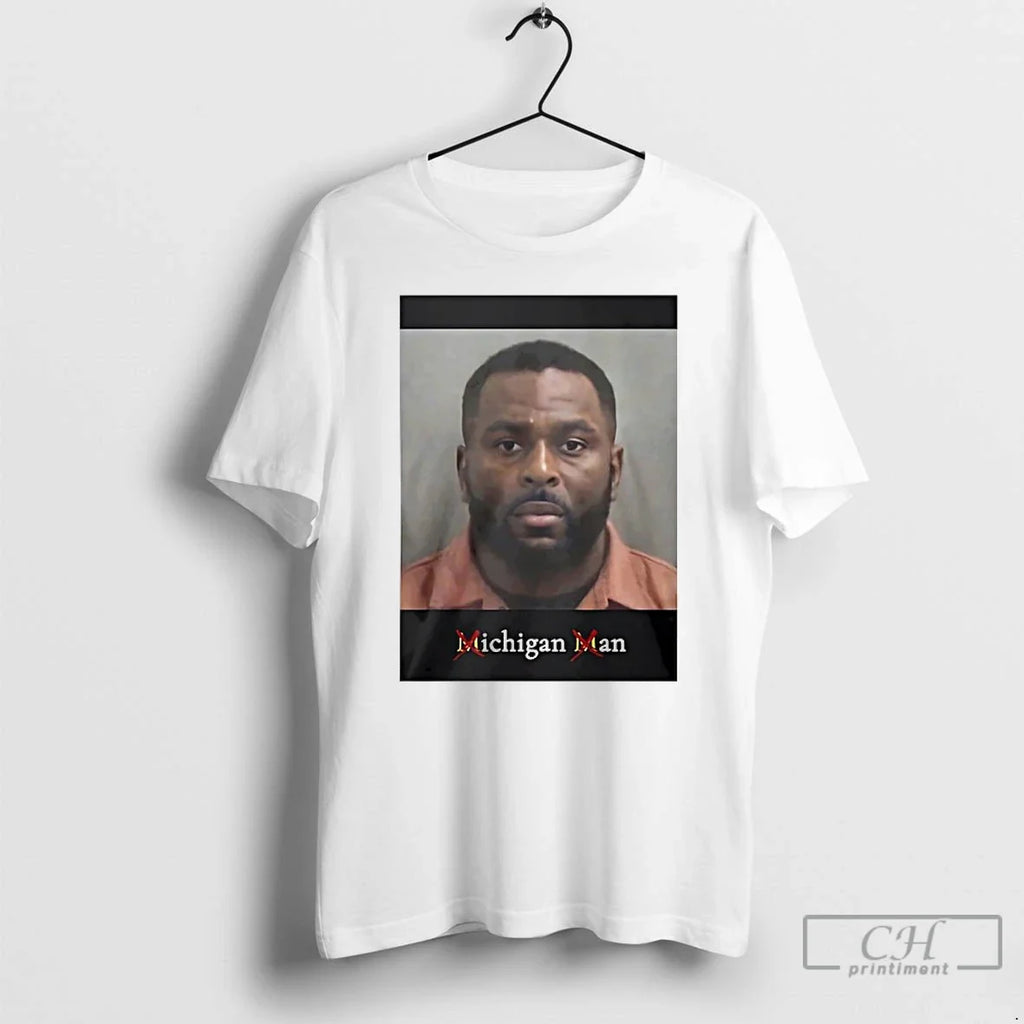 Classic Sherrone Moore Mugshot Meme Michigan Man - Adult & Kids T-Shirts, Sweatshirts & Hoodies apparel design preview 1