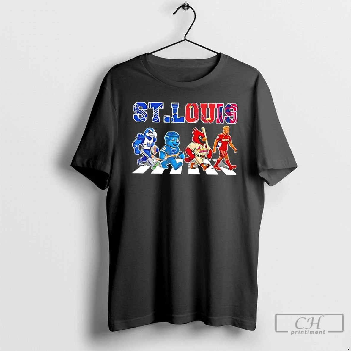 Classic St Louis City Sports All Mascots Abbey Road - Adult & Kids T-Shirts, Sweatshirts & Hoodies apparel design preview 1