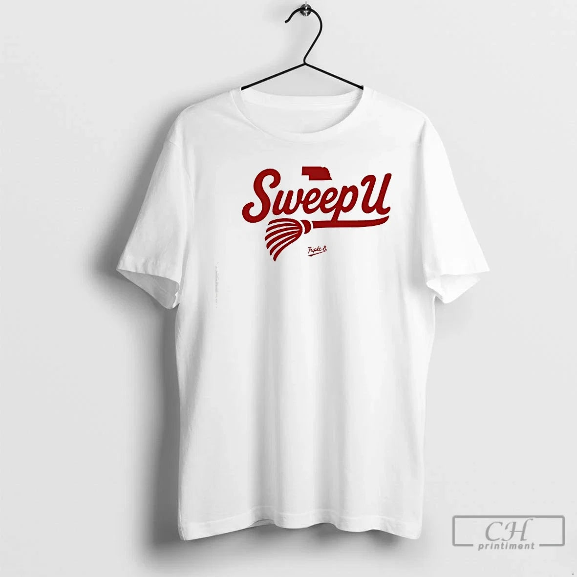 Classic Sweep U Outline Of Nebraska And A Broom - Adult & Kids T-Shirts, Sweatshirts & Hoodies apparel design preview 1