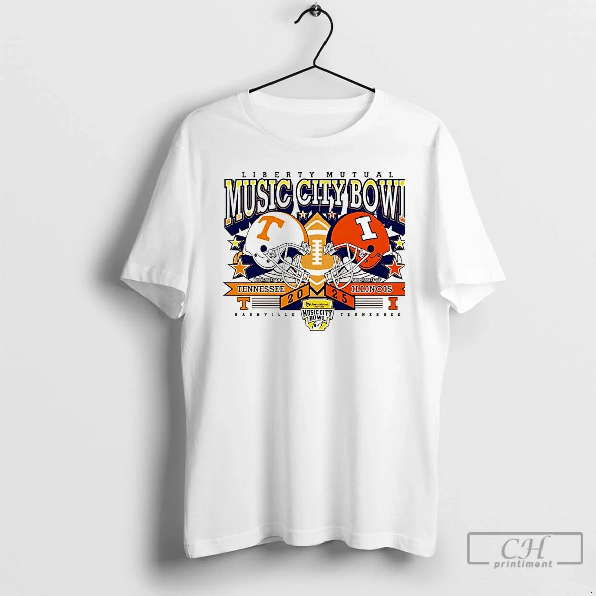 Classic Tennessee Vs Illinois 2025 Music City Bowl - Adult & Kids T-Shirts, Sweatshirts & Hoodies apparel design preview 1