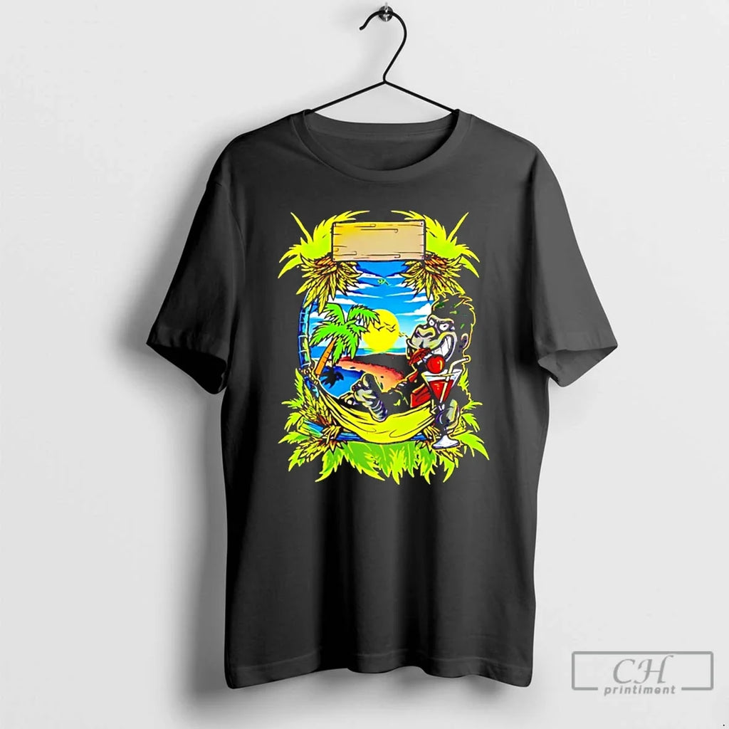 Classic Tropical Gorilla Vacation Graphic - Adult & Kids T-Shirts, Sweatshirts & Hoodies apparel design preview 1