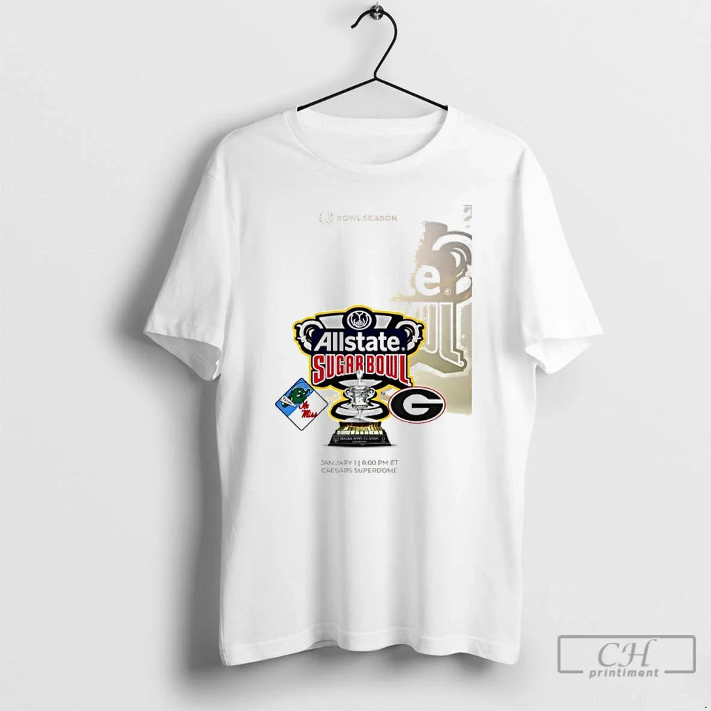 Classic Tulane And Ole Miss Vs Georgia Allstate Sugar - Adult & Kids T-Shirts, Sweatshirts & Hoodies apparel design preview 1