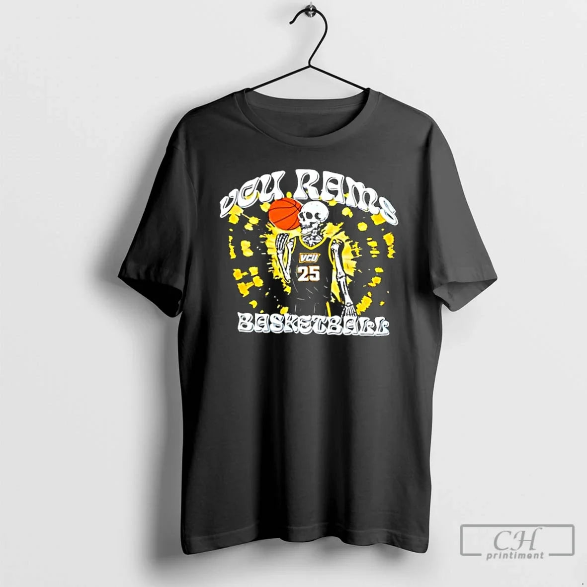 Classic Vcu Rams Basketball Skeleton - Adult & Kids T-Shirts, Sweatshirts & Hoodies apparel design preview 1