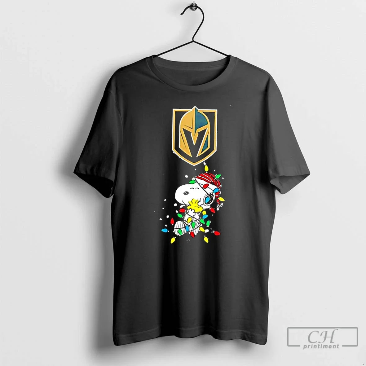 Classic Vegas Golden Knights Peanuts Christmas Night - Adult & Kids T-Shirts, Sweatshirts & Hoodies apparel design preview 1
