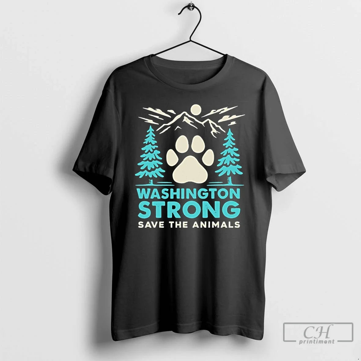 Classic Washington Strong Save The Animals - Adult & Kids T-Shirts, Sweatshirts & Hoodies apparel design preview 1