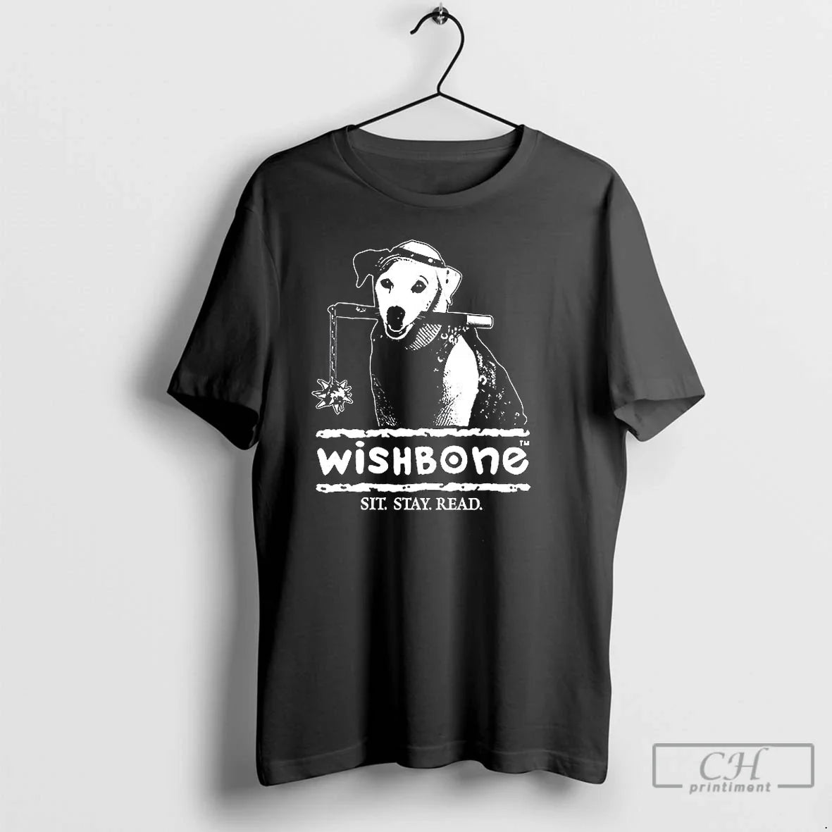 Classic Wishbone Sit Stay Read - Adult & Kids T-Shirts, Sweatshirts & Hoodies apparel design preview 1