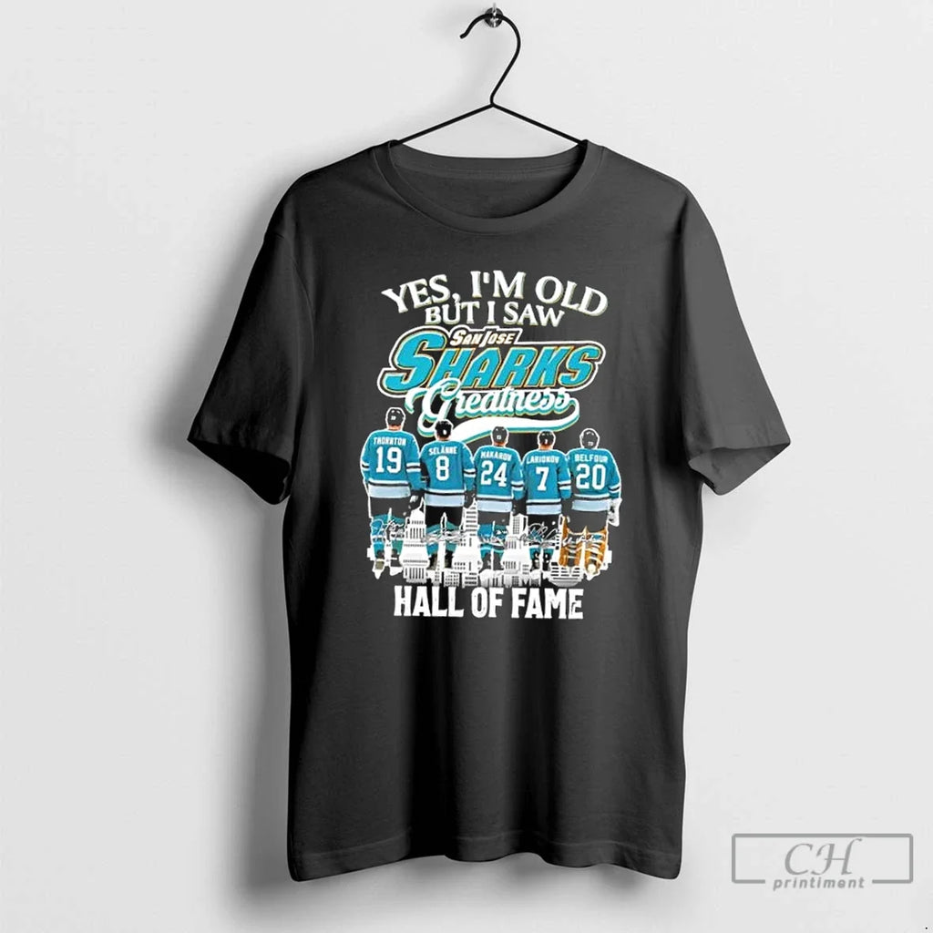 Classic Yes Im Old But I Saw San Jose Sharks - Adult & Kids T-Shirts, Sweatshirts & Hoodies apparel design preview 1