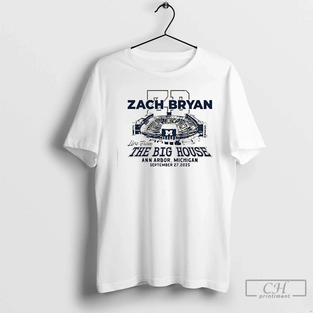 Classic Zach Bryan Live From The Big House Ann Arbor - Adult & Kids T-Shirts, Sweatshirts & Hoodies apparel design preview 1