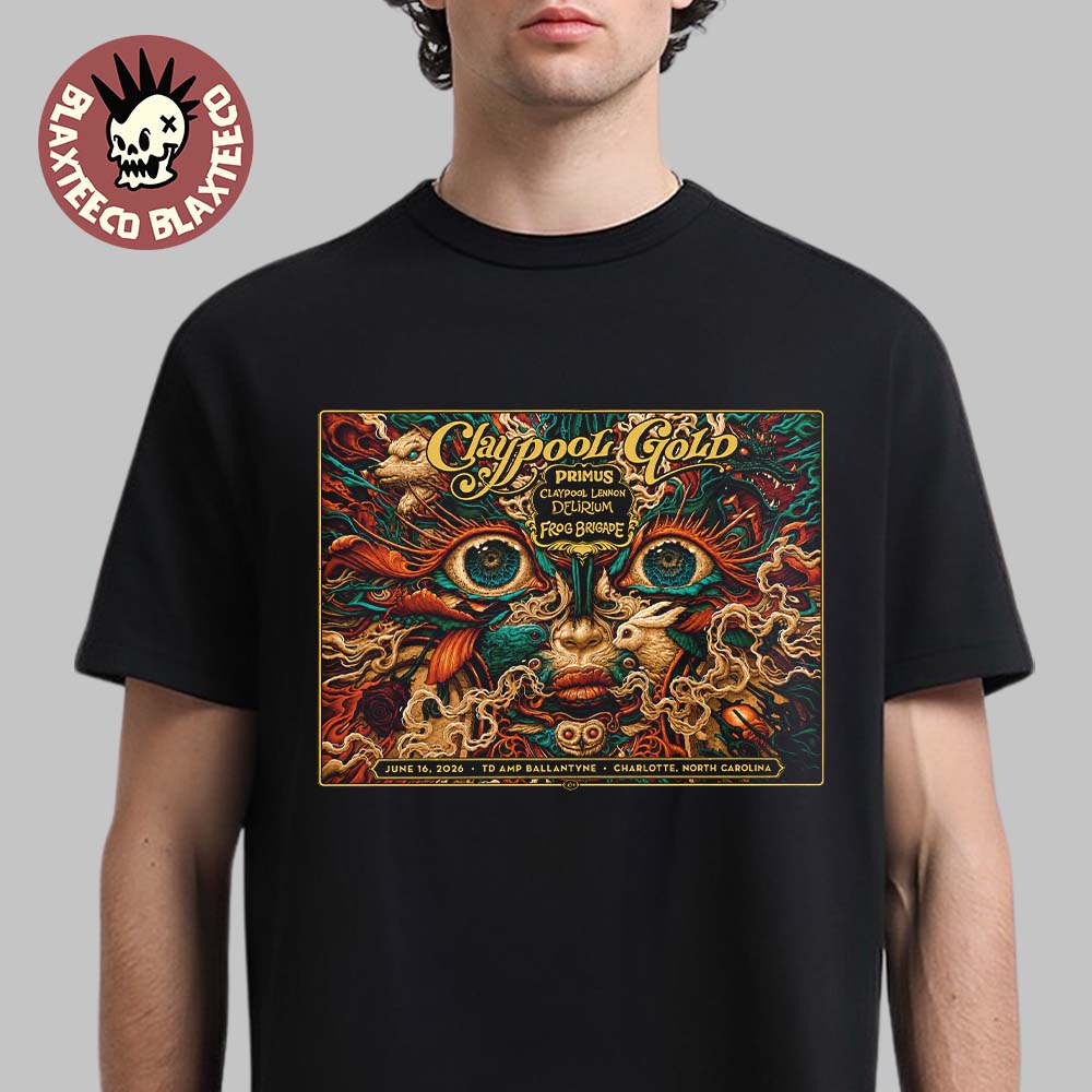 Claypool Gold Primus Lennon Delirium And Frog Brigade - Adult & Kids T-Shirts, Sweatshirts & Hoodies apparel design preview 1