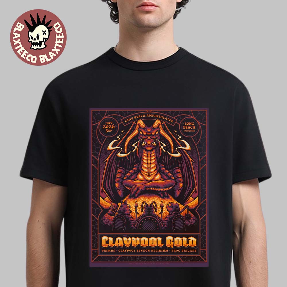 Claypool Gold Primus Lennon Delirium And Frog Brigade - Adult & Kids T-Shirts, Sweatshirts & Hoodies apparel design preview 1