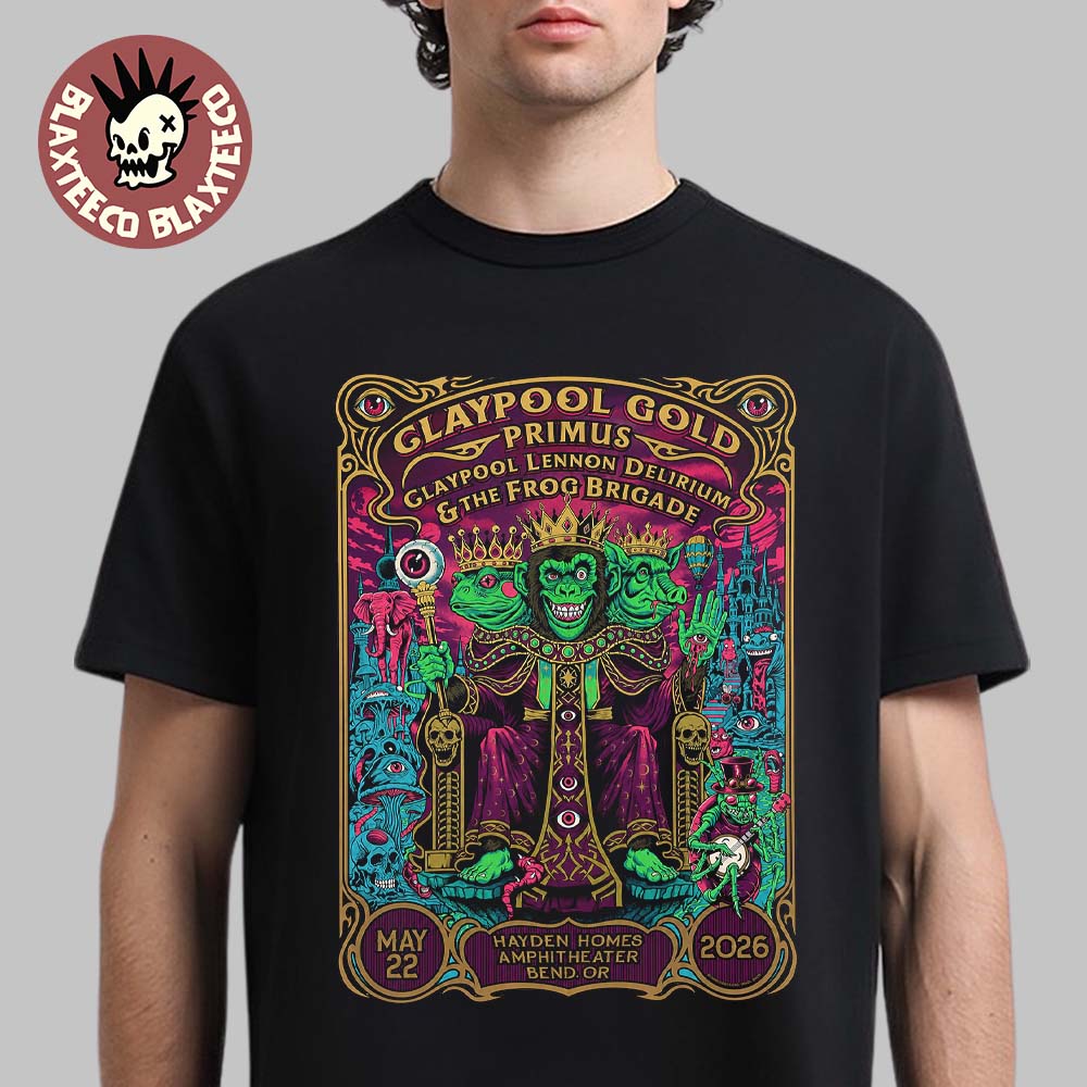 Claypool Gold Primus Lennon Delirium And The Frog - Adult & Kids T-Shirts, Sweatshirts & Hoodies apparel design preview 1