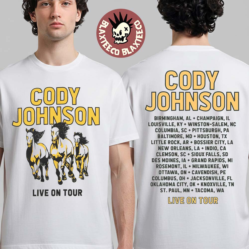 Cody Johnson Live On Tour 2026 Horses - Adult & Kids T-Shirts, Sweatshirts & Hoodies apparel design preview 1