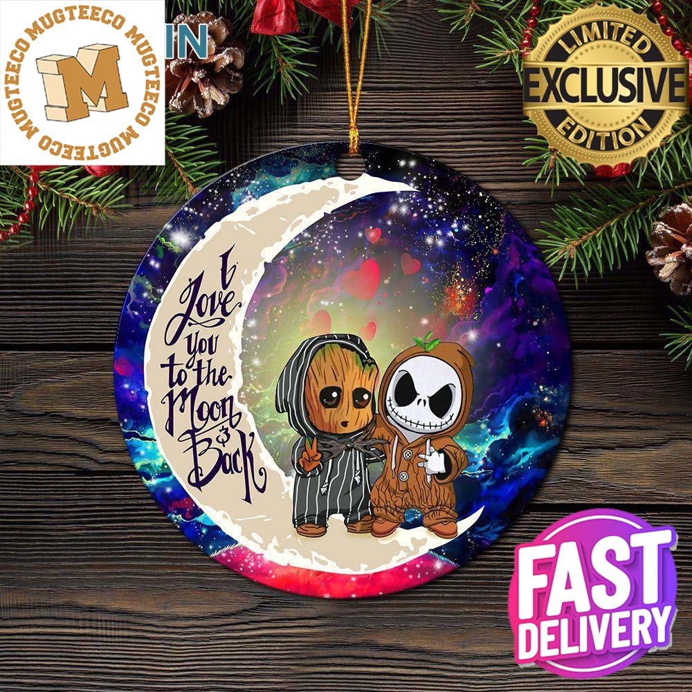 Cute Baby Groot And Jack Nightmare Before Christmas - Adult & Kids T-Shirts, Sweatshirts & Hoodies apparel design preview 1