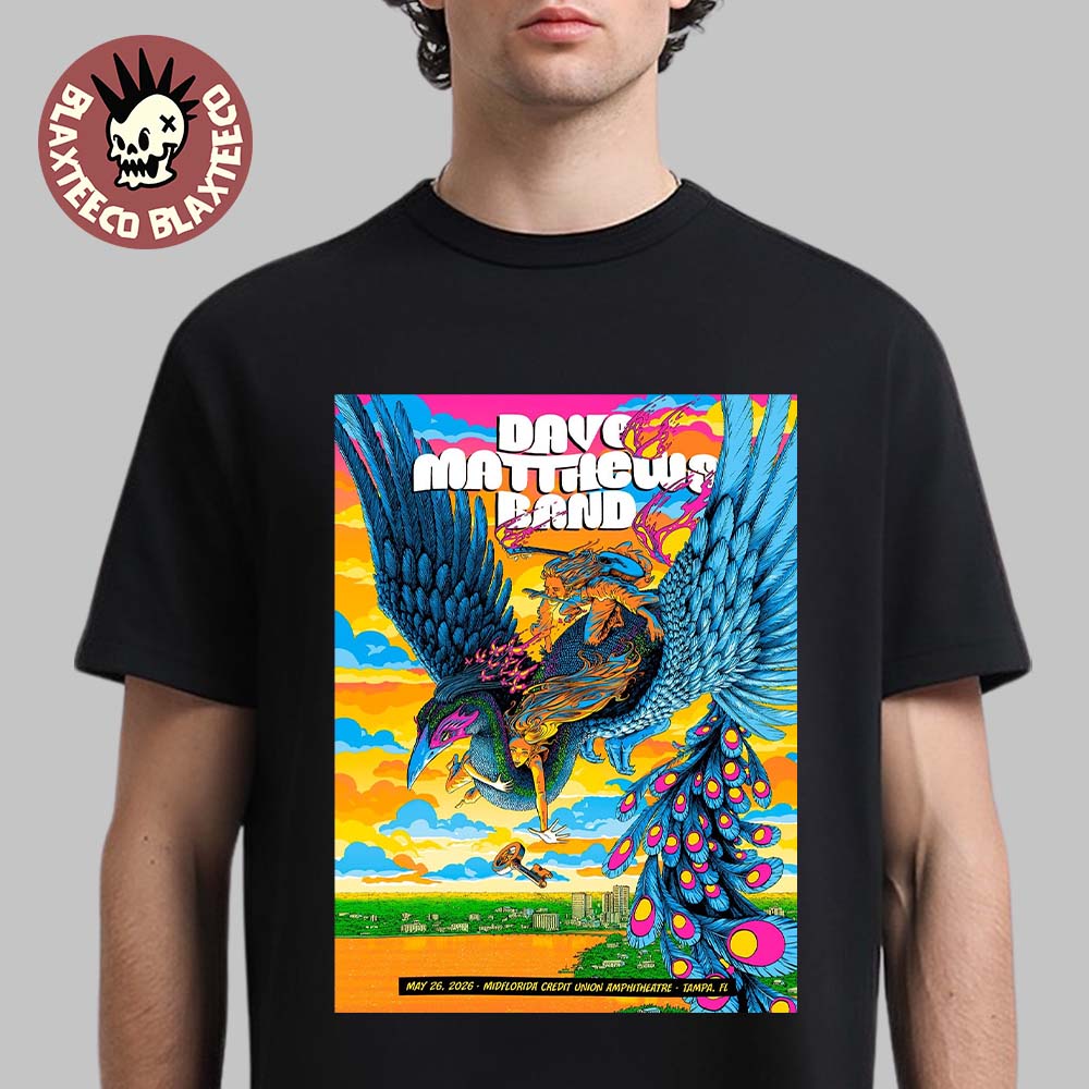 Dave Matthews Band Tampa Florida 2026 Event Poster At - Adult & Kids T-Shirts, Sweatshirts & Hoodies apparel design preview 1