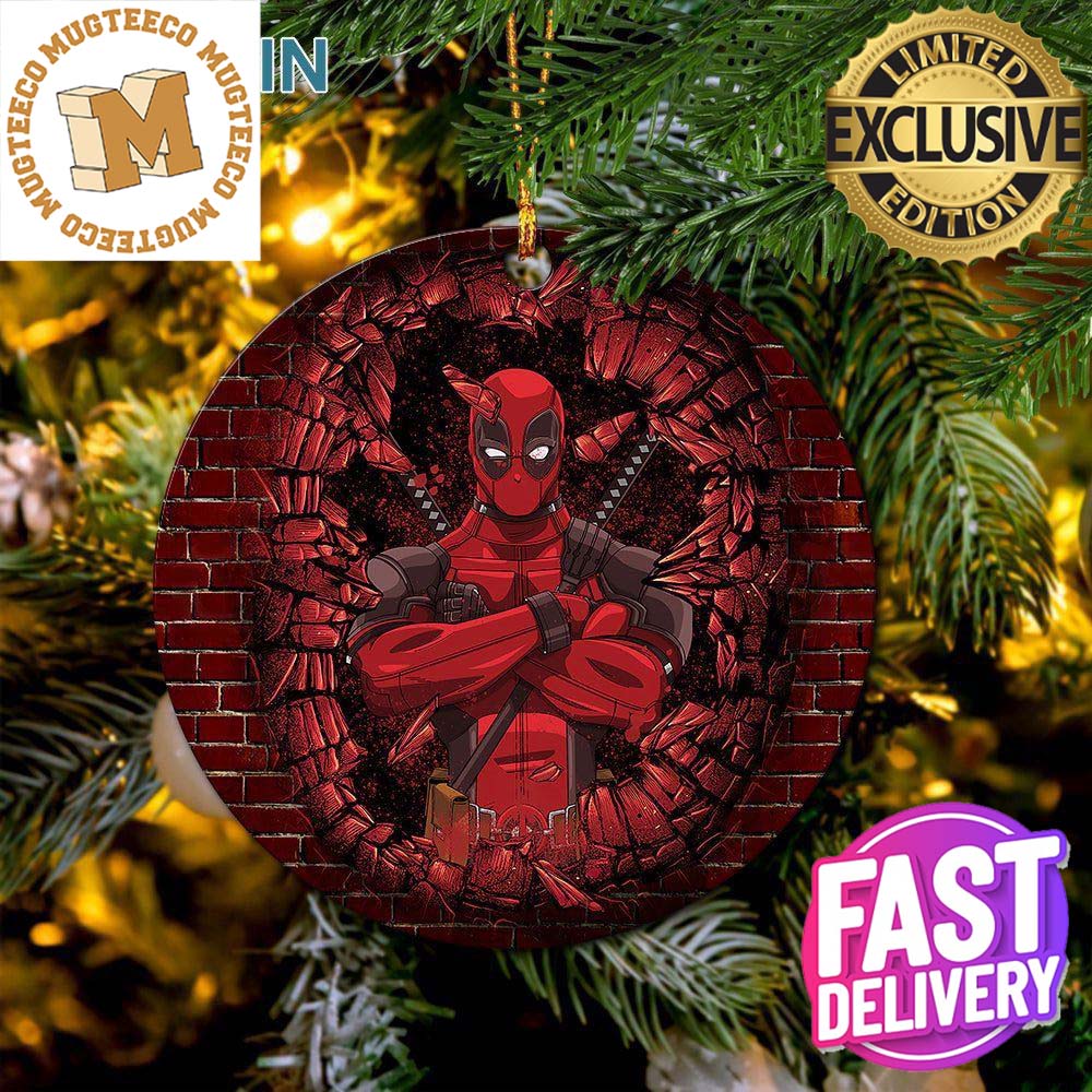 Deadpool Break Wall Wood Ornament Perfect Gift For - Adult & Kids T-Shirts, Sweatshirts & Hoodies apparel design preview 1