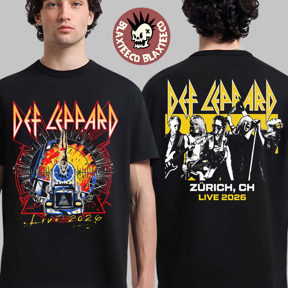Def Leppard Live 2026 Tour UK And EU Merch Zurich - Adult & Kids T-Shirts, Sweatshirts & Hoodies apparel design preview 1
