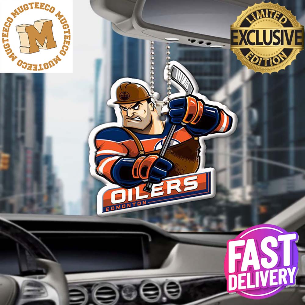 Edmonton Oilers NHL Mascot Personalized Christmas Car - Adult & Kids T-Shirts, Sweatshirts & Hoodies apparel design preview 1