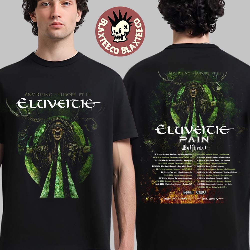 Eluveitie Anv Rising Europe Tour Pt 3 2026 Schedule - Adult & Kids T-Shirts, Sweatshirts & Hoodies apparel design preview 1