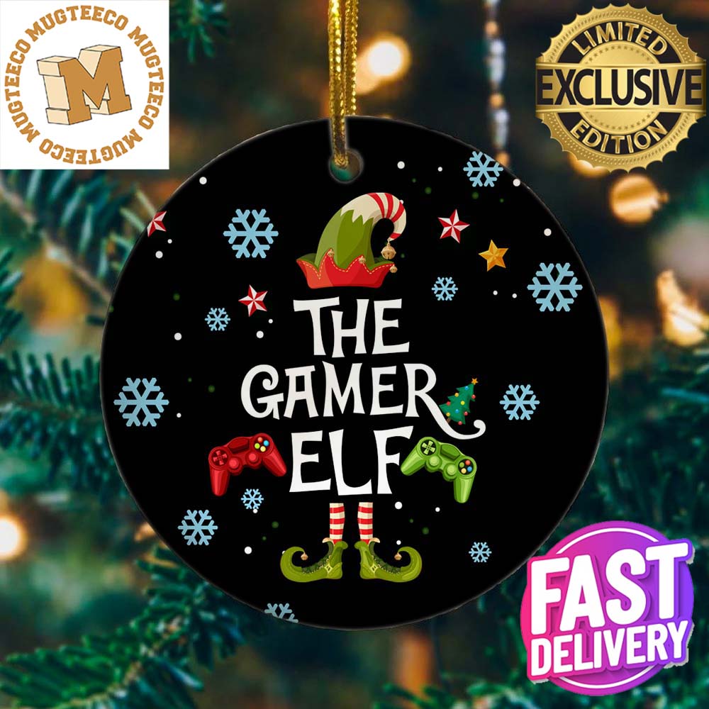 Gamer Elf Decorative Xmas Gifts Christmas Ornament - Adult & Kids T-Shirts, Sweatshirts & Hoodies apparel design preview 1